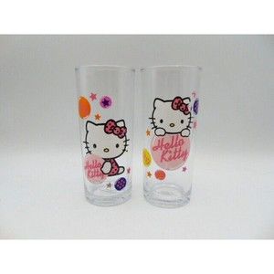 Sanrio 2012, 1976 Hello Kitty Set of 2 Drinking Glasses Tall 10 oz Stars & Bows